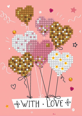Diamond Dotz con globos de amor Tarjetas de felicitación